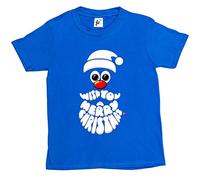 Fancy A Snuggle Wish You A Merry Christmas in Santa Face & Beard Kids Boys/Girls T-Shirt Royal Blue 12-14 Year Old