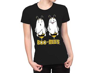 Fancy A Snuggle Womens Boo-Bee Ghosts T-Shirt Black Medium