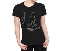 Fancy A Snuggle Womens Duck Rabbit, Illusion Lesson with Graph T-Shirt Black XX-Large