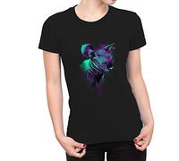 Fancy A Snuggle Womens Sphynx Cat in Space T-Shirt Black Large