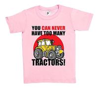 Fancy A Snuggle You Can Never Have Too Many Tractors Big Yellow Farm Kids Boys T-Shirt Baby Pink 7-8 Year Old
