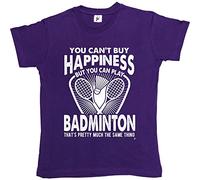 Fancy A Snuggle You Can't Buy Happiness But You Can Play Badminton Pretty Much Same Thing Womens Boyfriend Fit T-Shirt Purple Large