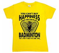Fancy A Snuggle You Can't Buy Happiness But You Can Play Badminton Pretty Much Same Thing Womens Boyfriend Fit T-Shirt Yellow Small