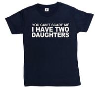 Fancy A Snuggle You Can't Scare Me I Have 2 Daughters Womens Boyfriend Fit T-Shirt Navy Large