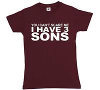 Fancy A Snuggle You Can't Scare Me I Have 3 Sons Womens Boyfriend Fit T-Shirt Burgundy X-Large