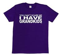 Fancy A Snuggle You Can't Scare Me I Have Grandkids Fathers Day Grandad Grandpa Purple Mens Cotton Short Sleeve T-Shirt Size XL