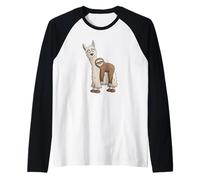 Fancy Alpaca Lovers Novelty Funky Sloth Riding Llama Raglan Baseball Tee