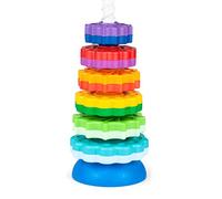 FANCY BABY Spinning Stacking Tower 40 cm Spinning Toys - Spiral Tower Toy - Rainbow Tower with Baby Stacking Rings - Early Development & Activity Toys