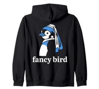 fancy bird Penguin Pearl Earring Funny Meme Zip Hoodie