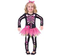(PKT) (9903398) Child Girls Fancy Bones Skeleton Costume Dress (4-6yr)