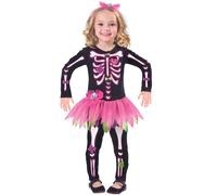 (PKT) (9903398) Child Girls Fancy Bones Skeleton Costume Dress (4-6yr)