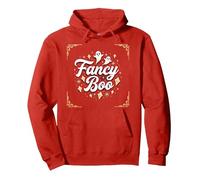 Fancy Boo: Boo-jee Halloween Ghost Art for Spooky Style Pullover Hoodie, Adult Unisex, Red, L