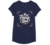 Fancy Boo: Boo-JEE Halloween Ghost Art for Spooky Style T-Shirt, Girls, Navy, XS