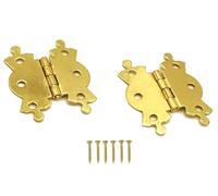 Fancy Brass Butterfly Hinges 51mm Antique Butterfly Design Electro Brass Fancy Cabinet Door Hinge with Matching Screw Decorative Hinges Door Furniture Pack of 2.