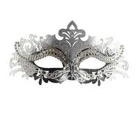 Fancy Cactus Venetian Black and Silver Masquerade Mask, Mardi Gras Decorations, Venetian Masks for Womens