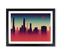 Fancy City Skyline Architecture Framed Print | A4 Black Framed Wall Art | Ready to Hang | Modern Cityscape Picture | Living Room Bedroom Lounge Office
