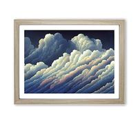 Fancy Cloudy Sky Framed Print | A2 Oak Framed Wall Art | Ready to Hang | Modern Landscape Picture | Living Room Bedroom Lounge Office