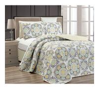 Fancy Collection 3 Pc Bedspread Bed Cover Over Size New (King/California King Yellow Medallion)