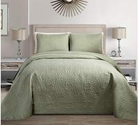 Fancy Collection 3pc King/California King Embossed Oversized Coverlet Bedspread Set Solid Light Green New