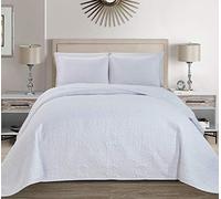 Fancy Collection Embossed Coverlet Bedspread Over Size Set Solid # Austin (White, King/California King)