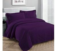 Fancy Collection Luxury Bedspread Coverlet Embossed Bed Cover Solid Purple New Over Size 100"x 106" Full/Queen