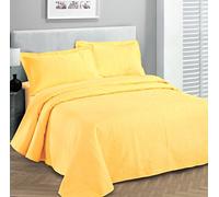 Fancy Collection Luxury Bedspread Coverlet Embossed Bed Cover Solid Yellow New Over Size 118"x106" King/California King