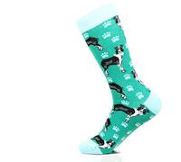 Fancy Colorful Cotton Comfy Novelty Funny Dress Socks Unisex, DOG Patterned, Border Collie, Large