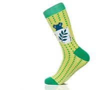 Fancy Colorful Cotton Comfy Novelty Funny Dress Socks Unisex, HAPPY-PUNNY Patterned, Teacup Frog, Small