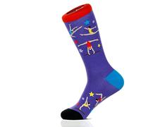 Fancy Colorful Cotton Comfy Novelty Funny Dress Socks Unisex, SPORT-HOBBIES Patterned, Gymnastics, Small