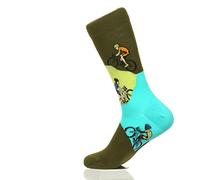 Fancy Colorful Cotton Comfy Novelty Funny Dress Socks Unisex, SPORT-HOBBIES Patterned, Mountain Biking, Large