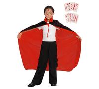 Fancy Daily Evil Vampire Kids Cloak Black and Red Stand Collar Cloak Dracula Costume for Halloween Role Play