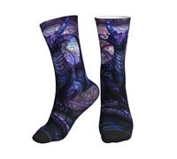 Fancy Dragon In Cathedral Running Socks Durable Work Socks Wicking Walking Sock For Men Home Gym 40Cm