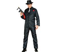 Fancy Dress Adult American Gangster Costume Fiestas Guirca Black XL