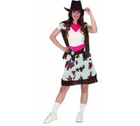 Fancy Dress Adult Cowprint CowGirl Fiestas Guirca Brown 15-16 Years