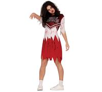 Ladies Halloween Zombie Cheerleader Fancy Dress Costume Horror Outfit fg