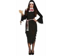 FIESTAS GUIRCA Ladies Zombie Sister Nun Bloody Halloween Fancy Dress Costume L