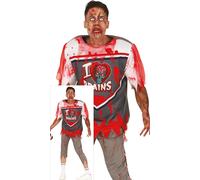 Fancy Dress Adult Zombie Rugby Player Costume Fiestas Guirca Grey M