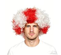 Fancy Dress Afro Wig (Red & White (UK/England))