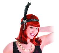 Fancy Dress, Black 20's Feather Flapper Head Band