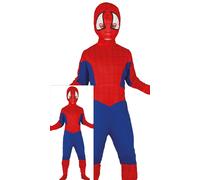 FIESTAS GUIRCA | Spider Boy Child Fancy Dress (3-4 years) - Hood and Jumpsuit for Boys - Superhero and Villain Costumes for Parties, Carnival and Halloween - Ideal for Boys - Red and Blue
