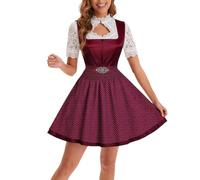 Fancy Dress Costume Adult Ladies Bavarian Oktoberfest Beer Girl Traditional Beer Festival Women Girl Outfit Fancy German Beer Festival Dirndl Dress for Oktoberfest Carnival Halloween Party