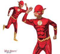 FANCY DRESS COSTUME ~ BOYS DC COMIC BOOK THE FLASH AGES 3-10 YEARS