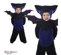 FANCY DRESS COSTUME # CHILDS HALLOWEEN BLACK / PURPLE BAT TODDLER AGE 1-4 YEARS
