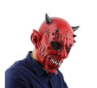 Fancy Dress, Costume Horned Devil Mask With Sharp Teeth