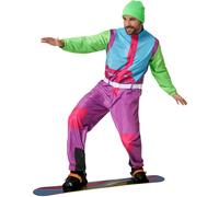 Fancy Dress Costume Men's Retro Ski Suit Dress Up Party Outfit 80's 90's Look