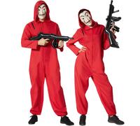 Fancy Dress Costume Unisex Masked Bank Robber Outfit Halloween Dress Up