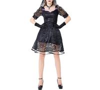 Fancy Dress Costumes for Women Halloween Dress Gothic Style Medieval Dresses Lace Patchwork Evening Dress Vintage Short Dresses Ladies Dress Club Party Nightclub Dress Cosplay Costume