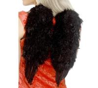 Fancy Dress Feather Wings Black Angel Wings 40x30cm by Smiffys