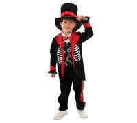 Fancy Dress For Adults Mexican Day Of The Dead Costume For Kids Halloween Party Cosplay Gothic Gentleman Outfit Stage Performance Halloween Carnival(Black,L)