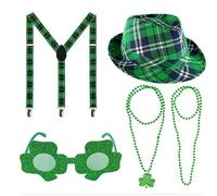 Fancy Dress For Adults St. Patrick's Day Irish Ethnic Set Men Green Leisure Trend Business Comfort Celebration Foreign Trade Set(Green,One Size)